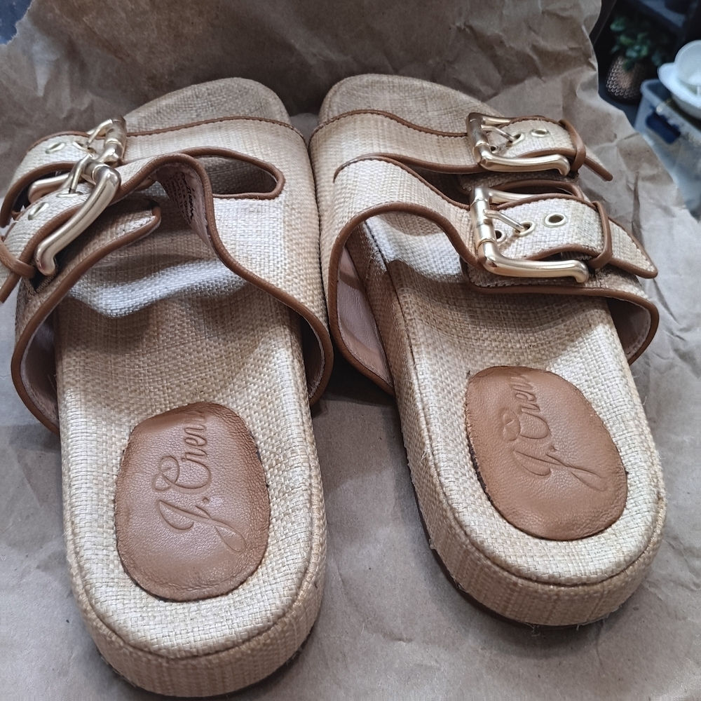 J. Crew Factory Tan Buckle Sandals - Picture 7 of 10